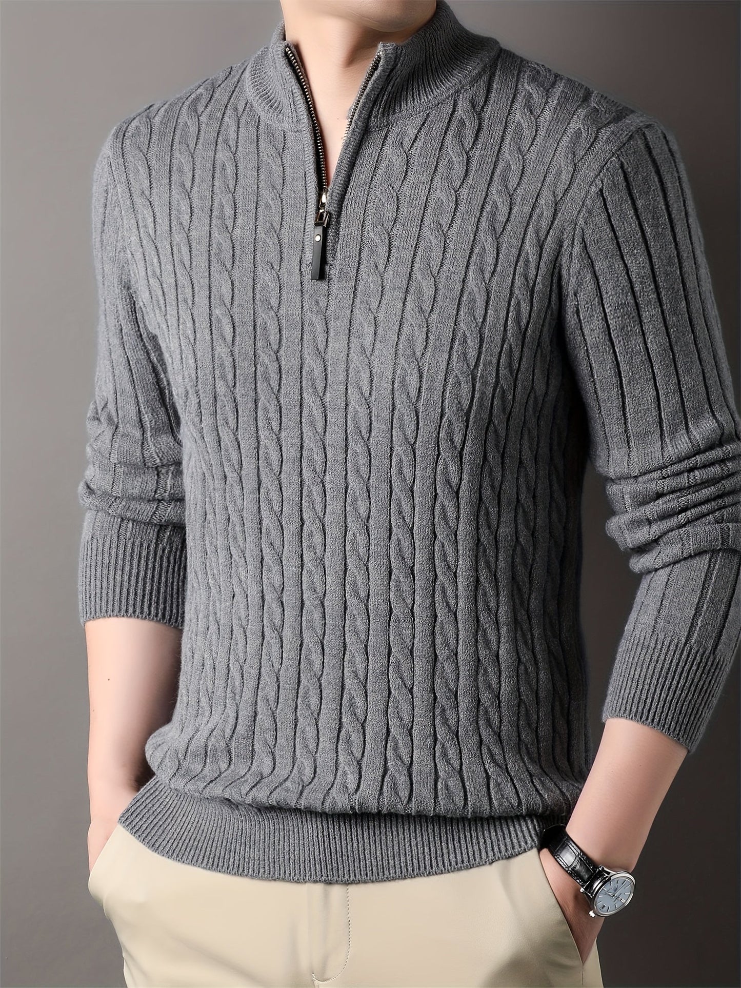 Warm and Cozy Striped Mens Sweater