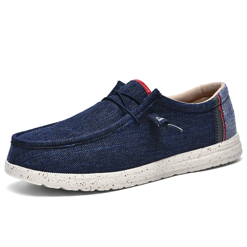 Cozy Blue Jean Slippers with Colorful Accents