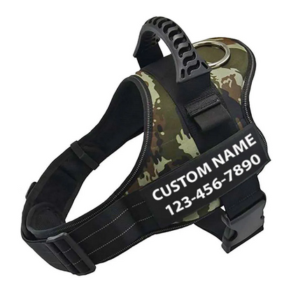 Personalised Dog Harness Strong No Pull Premium Custom Name Reflective Vest