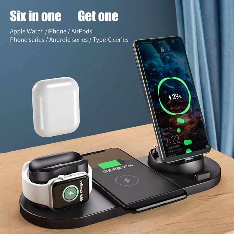 6 In 1 Wireless Charger For IPhone/Android/Type-C