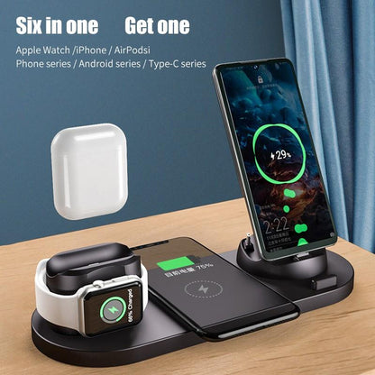 6 In 1 Wireless Charger For IPhone/Android/Type-C