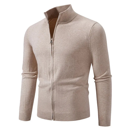 Classic Men's Beige Crew Neck Sweater - OutfitLondon