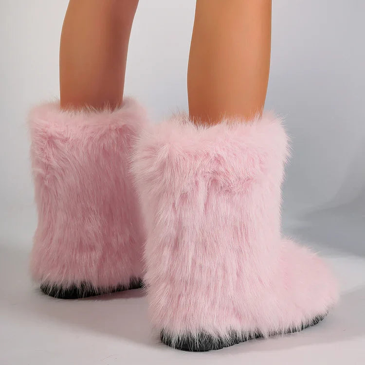 Warm Faux Fur Ankle Boots for Women