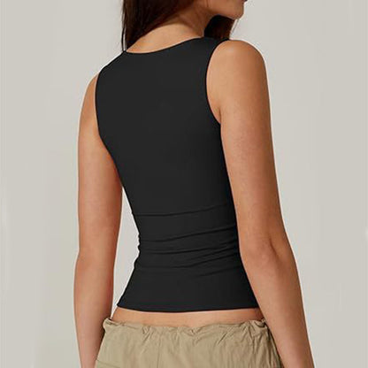 Women's Slim Fit Cotton Square Neck Tank Top