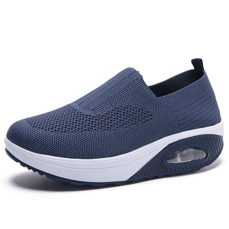 Women Wedge Shoes Breathable Casual Mesh Air-Cushion Walking Sneakers