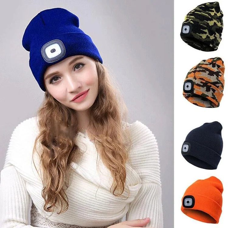 Rechargeable Winter LED Beanie Light