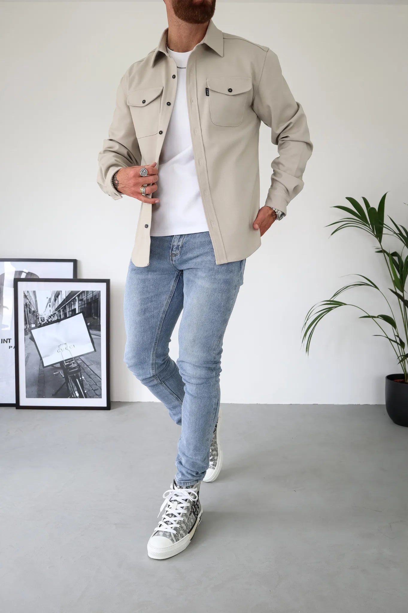 Classic Button Front Mens Jacket with Pocket