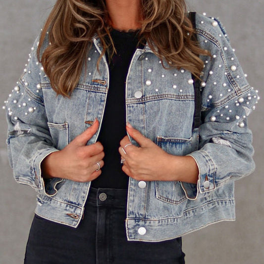 Stylish Patchwork Blue Jeans Jacket - OutfitLondon