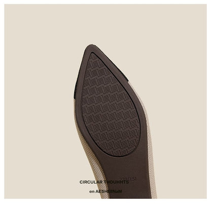 Comfortable Classy Knit Cap Toe Flats-Apricot