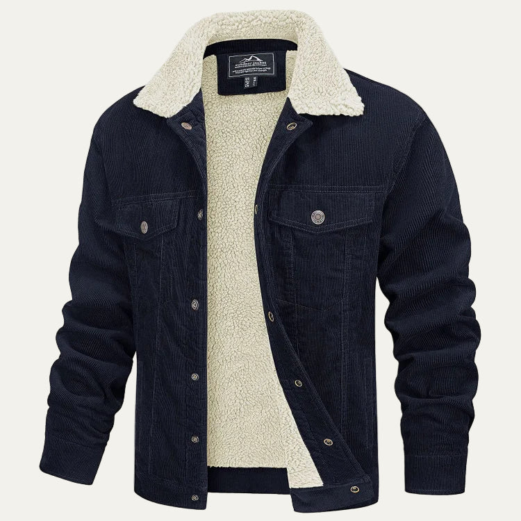 Men's Insulated Fleece Lined Denim Trucker Jacket
