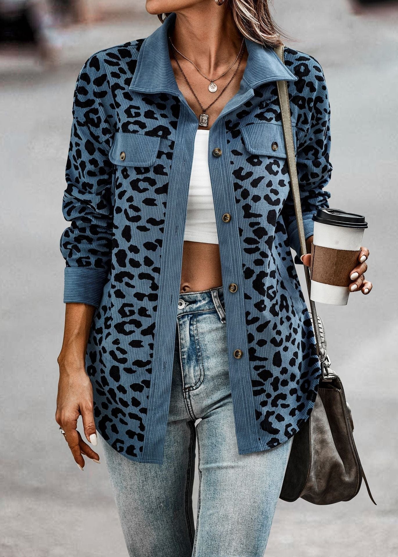 Fashionable Animal Print Spring Jacket