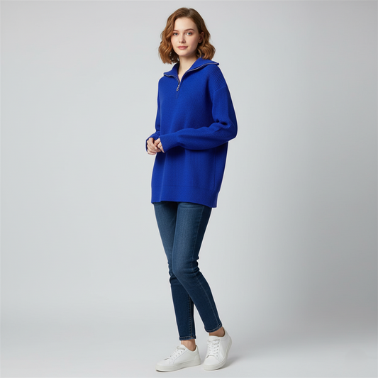 Cozy Women's Crew Neck Sweatshirt Casual Fit - OutfitLondon
