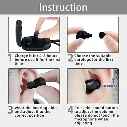Hearing Aid for Seniors Rechargeable with Noise Cancelling