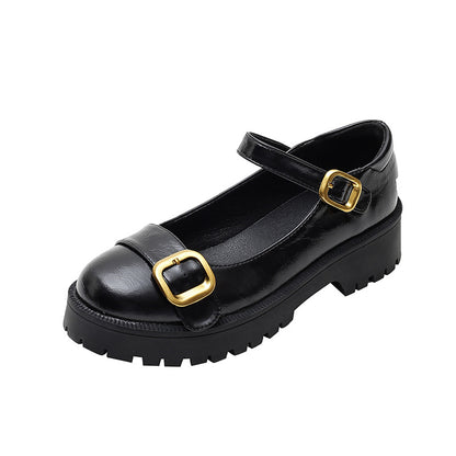 Retro Mary Jane Shoes Buckle Strap Platform Loafer School Shoes