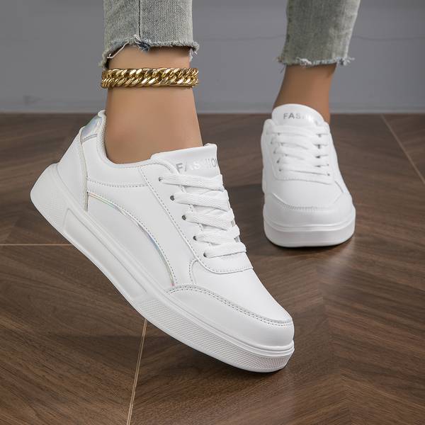 Orthopedic PU Leather Accent Sneakers