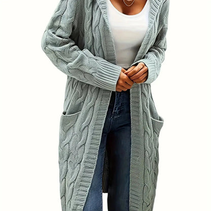 Cozy Open Front Winter Cardigan with Pockets