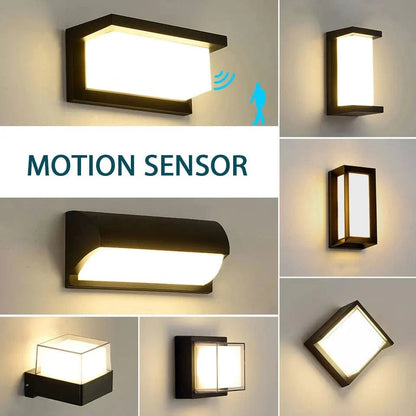 LED Outdoor Wall Light PIR Motion Sensor