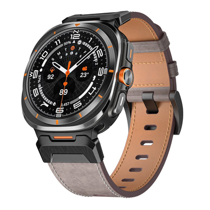 Tough Genuine Leather Mens Watch Strap 7 Inch