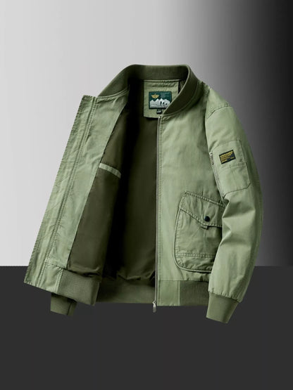 Large Size Mens Zip Up Bomber Jacket