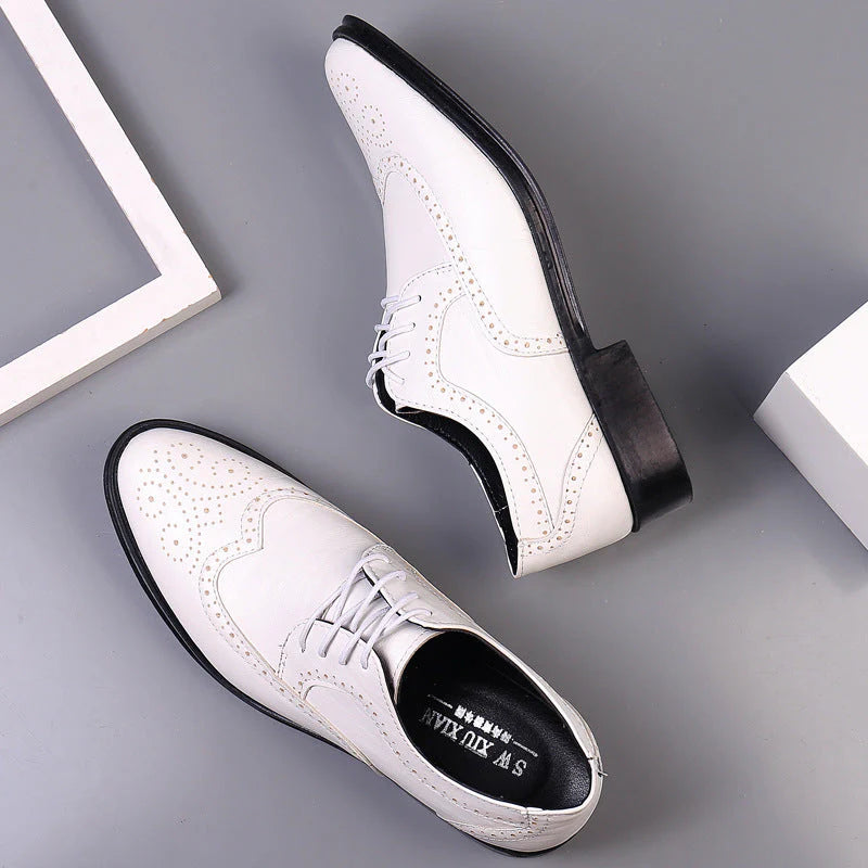 Men's Classic Oxford Dress Shoes with Brogue Detailing