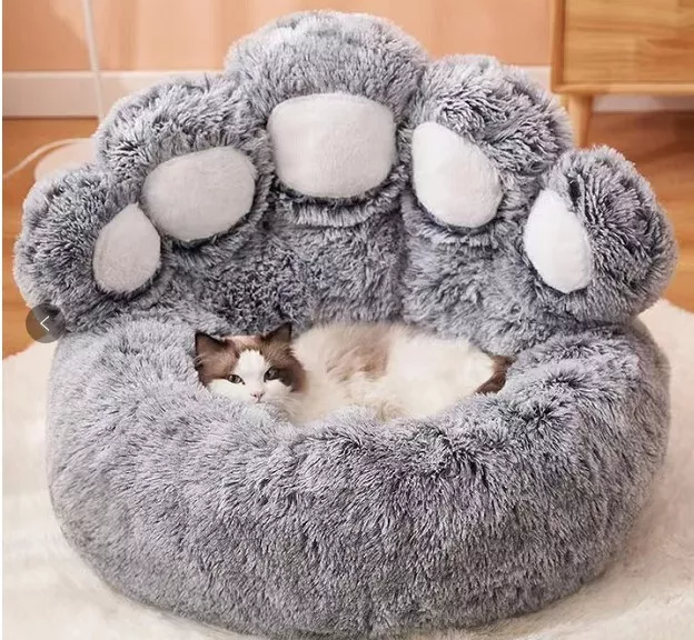Bear Paw Calming Dog Bed AntiAnxiety Paw Bed