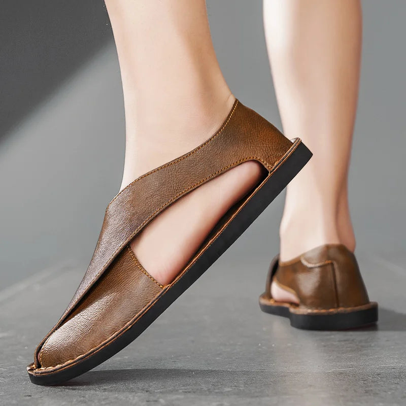 Zealbonn Calfskin Crossover Sandals