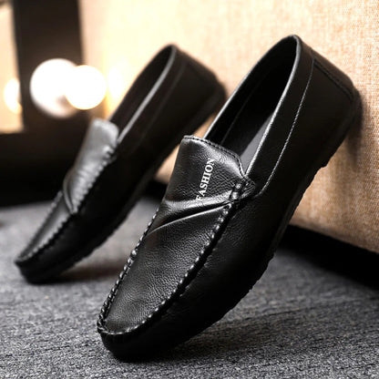 Men's Moccasins with Hand-Stitched Upper and Lightweight Comfort