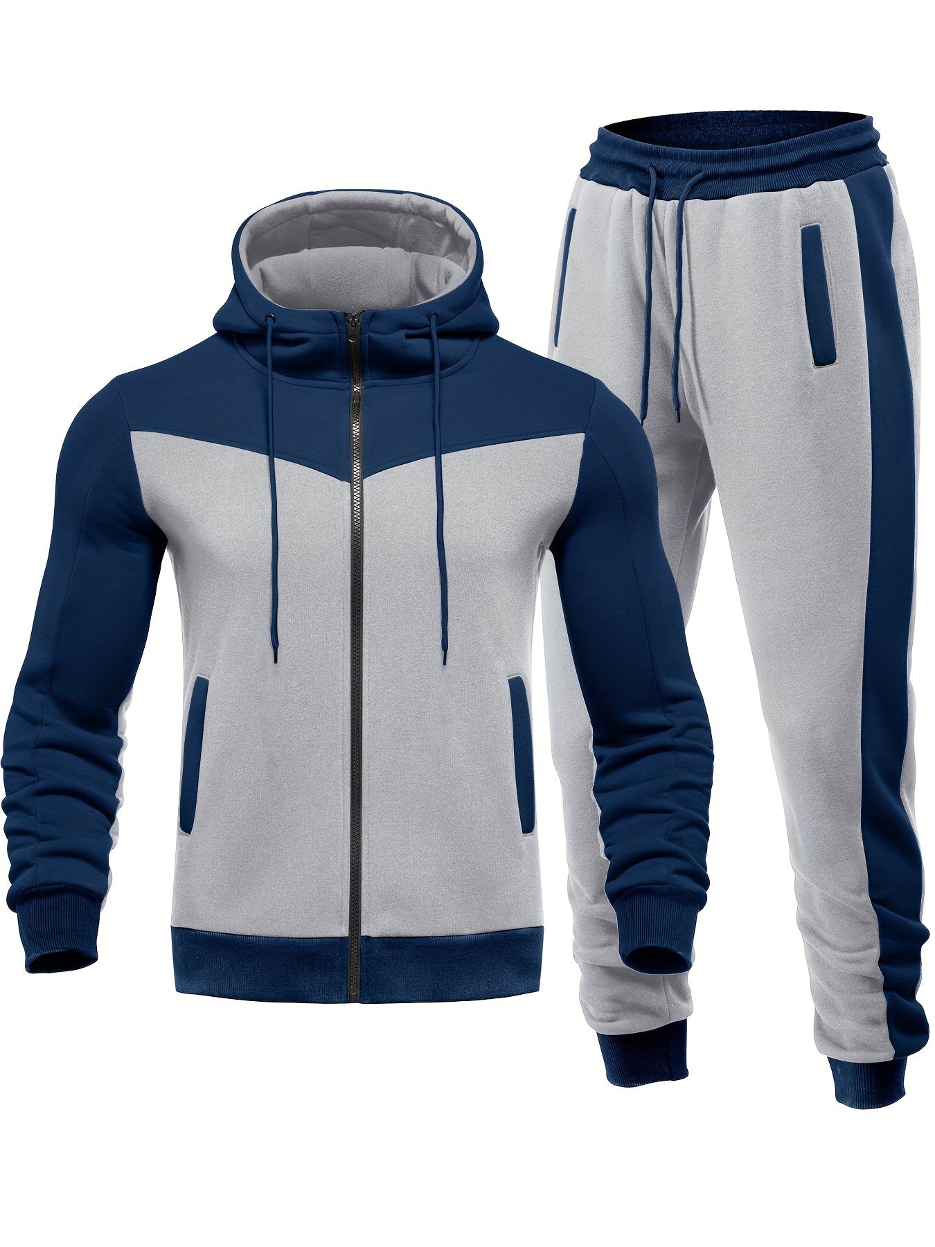Comfortable Mens Athletic Tracksuit Set with Jacket and Pants