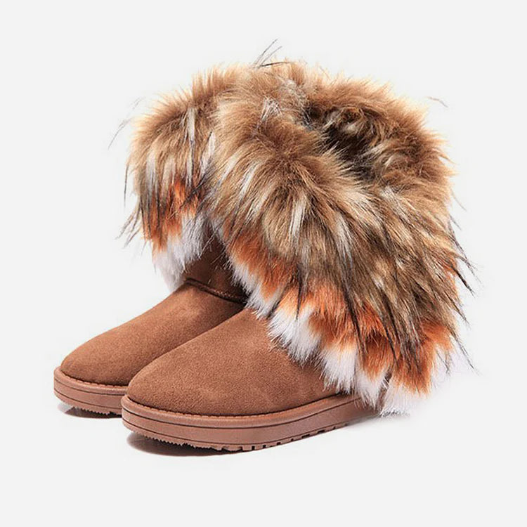 Weiche Warme Kunstpelz-Stiefeletten für Damen