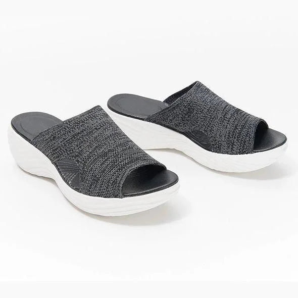 2023 Upgraded - Stretch Orthotic Slide Sandals, Knitted Sports Corrective Sandals