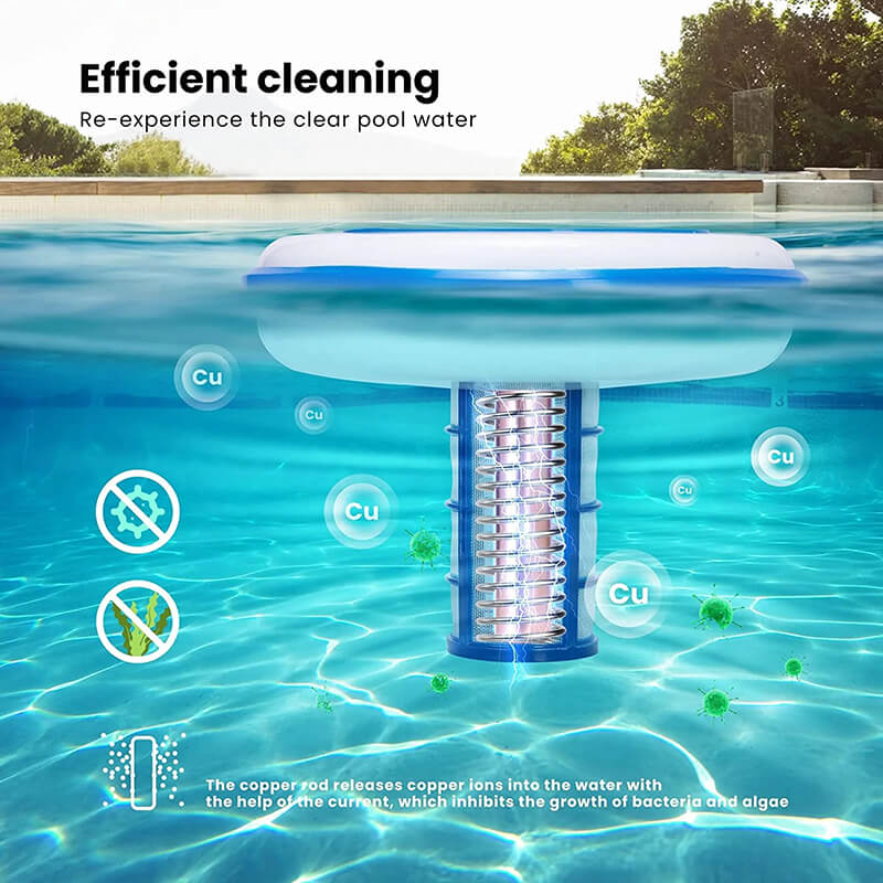 Solar Pool Ionizer with LED Light – Chlorine-Free Purifier for Pools, Hot Tubs & Spas | Reduce Algae, Clean Water