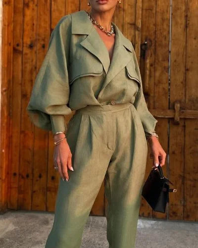 Comfortable Women's 2 Piece Summer Suit - OutfitLondon