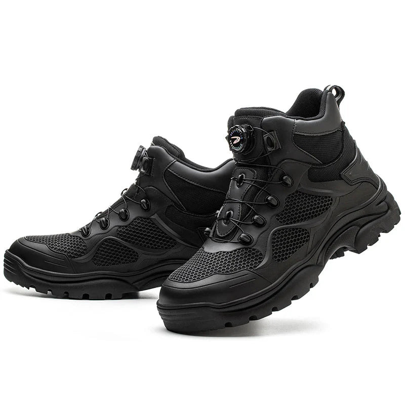 S3 Work Shoes Ultralight, Henner Wear-Resistant Safety Shoes with Steel Cap Swivel Buckle
