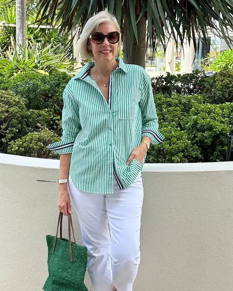 Classic Casual Striped Women's Blouse