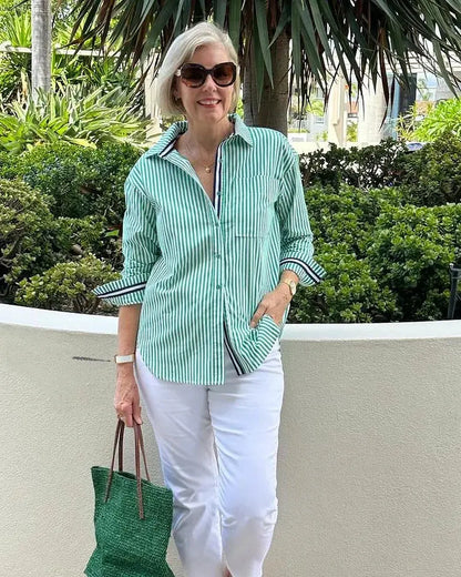 Classic Casual Striped Women's Blouse