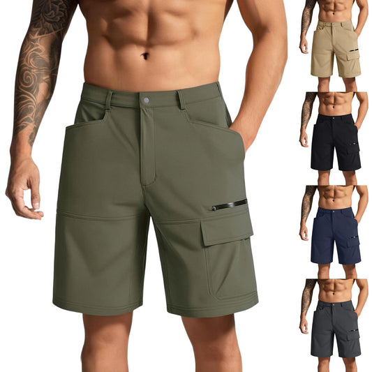 Men's Casual Cotton Cargo Shorts with Multi-Pockets