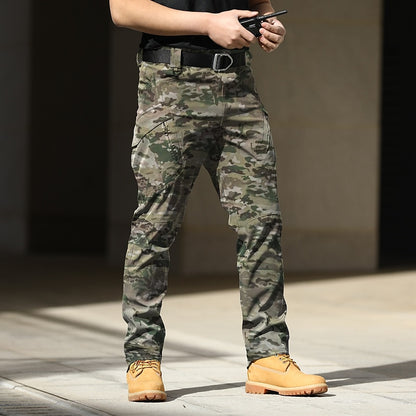 Men's Cargo Pants Tactical Trousers Classic Multi Pocket Straight Leg Solid Color Comfort