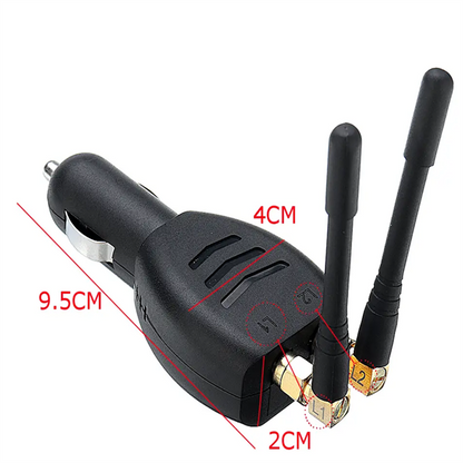 Mini Car GPS Blocker Signal Jammer 2 Antenna Dual-Channel