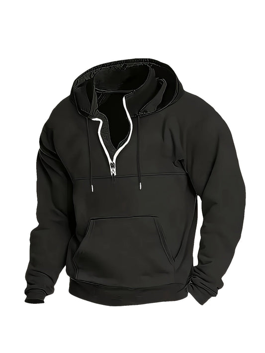 Men's Cozy Thermal Quarter Zip Pullover Sweater - OutfitLondon