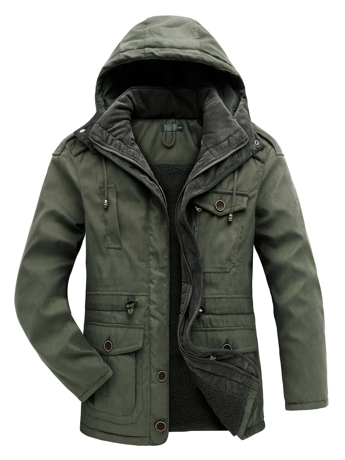 Warm Mens Heavy Parka Coat