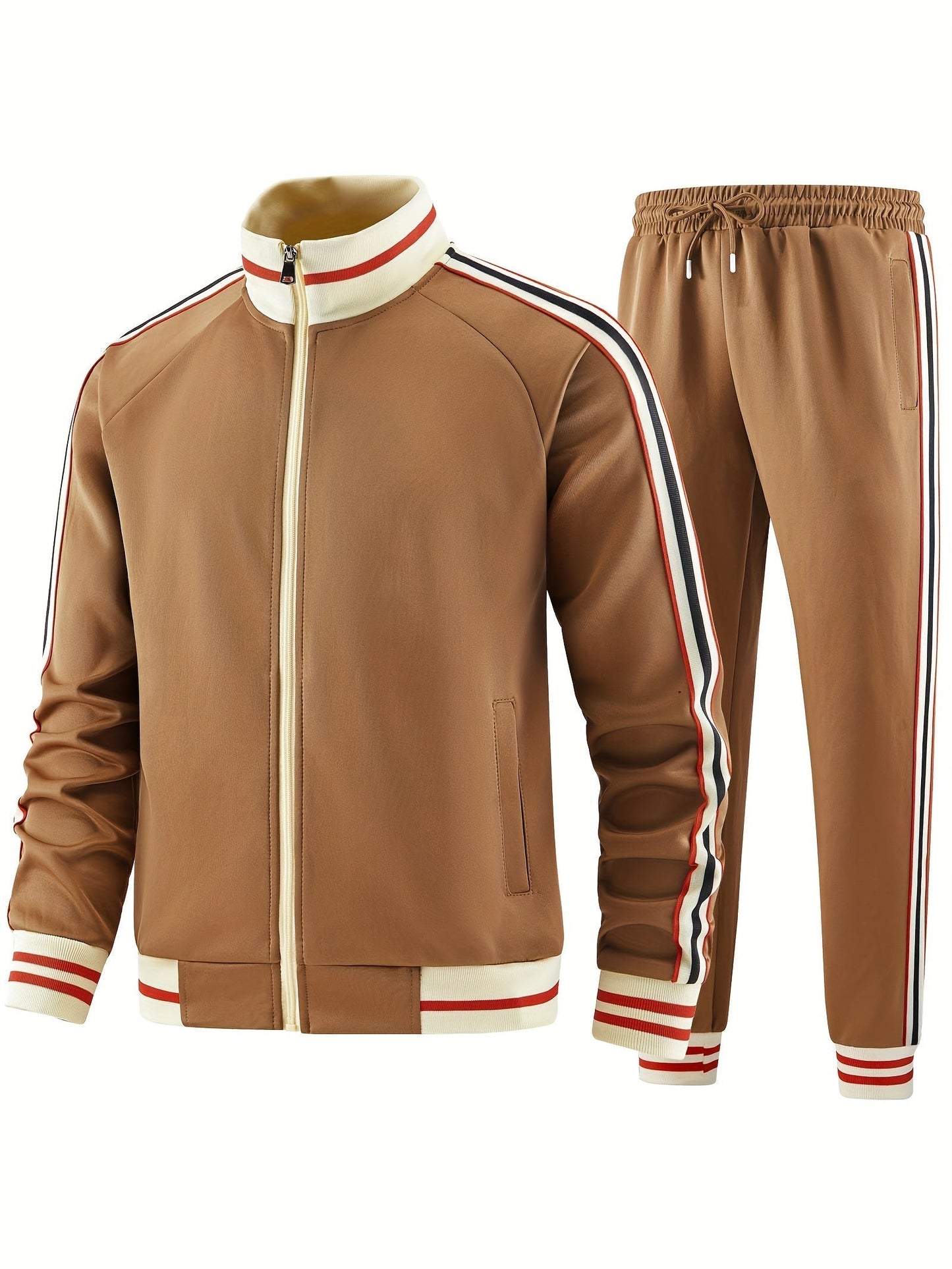 Relaxed Fit Men's Zipper Tracksuit Set