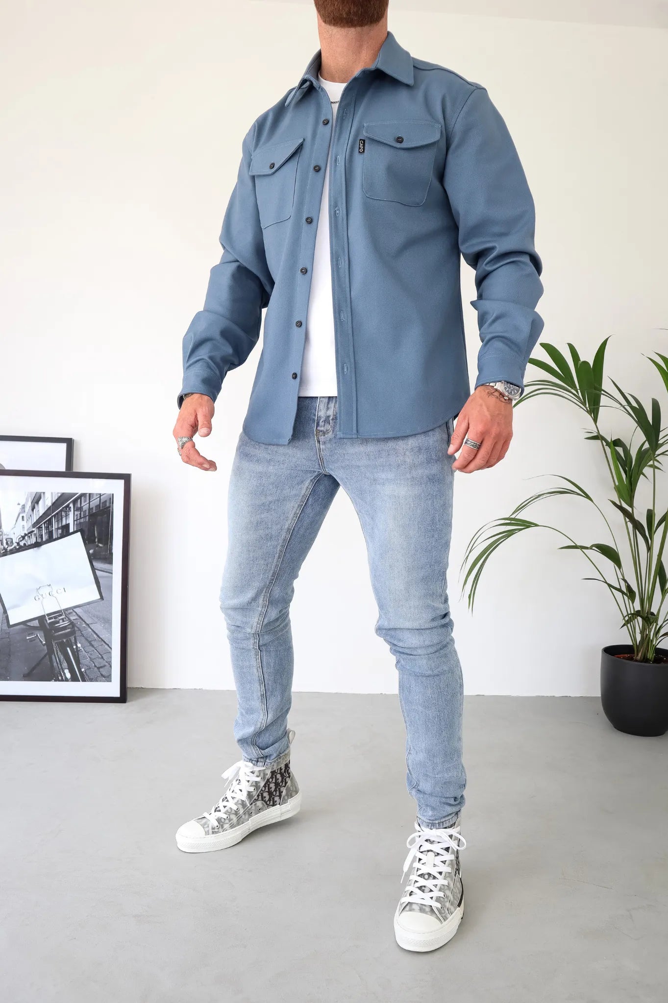 Classic Button Front Mens Jacket with Pocket