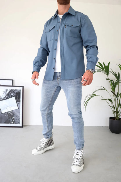 Classic Button Front Mens Jacket with Pocket