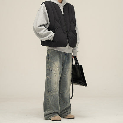 Men's Classic Blue Denim Straight Leg Jeans
