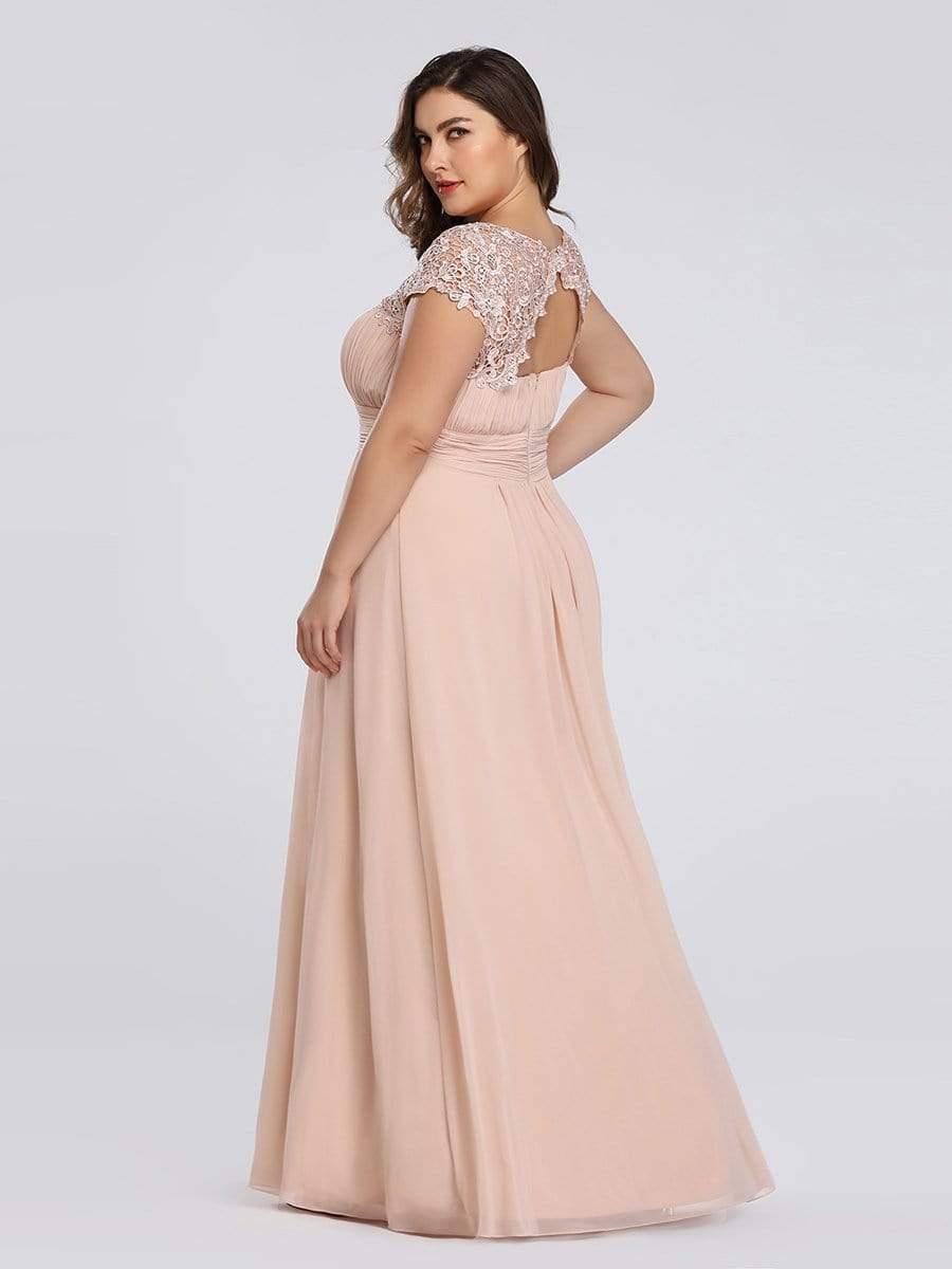 Elara | Lace Cap Sleeve Maxi Bridesmaid Dress Mother of the Bride Outfits