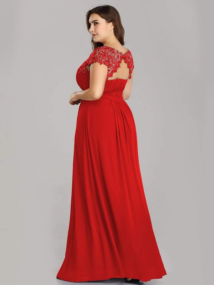 Elara | Lace Cap Sleeve Maxi Bridesmaid Dress Mother of the Bride Outfits