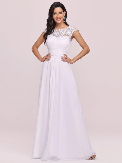 Elara | Lace Cap Sleeve Maxi Bridesmaid Dress Mother of the Bride Outfits