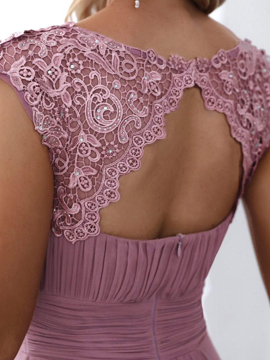 Elara | Lace Cap Sleeve Maxi Bridesmaid Dress Mother of the Bride Outfits