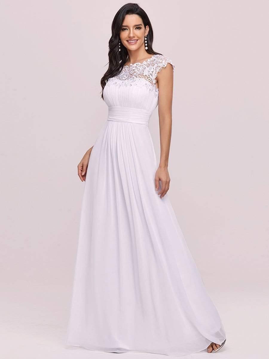 Elara | Lace Cap Sleeve Maxi Bridesmaid Dress Mother of the Bride Outfits
