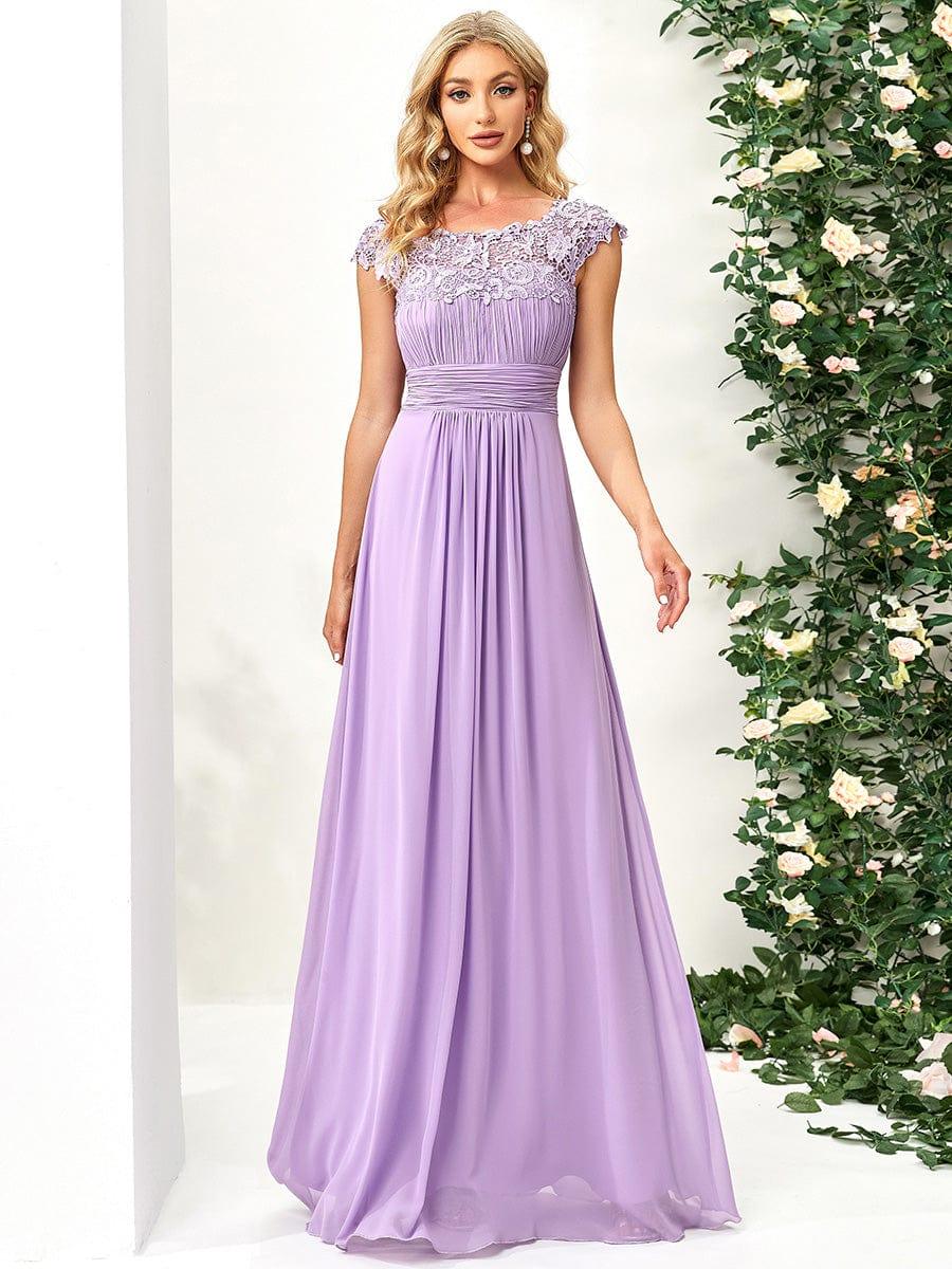 Elara | Lace Cap Sleeve Maxi Bridesmaid Dress Mother of the Bride Outfits